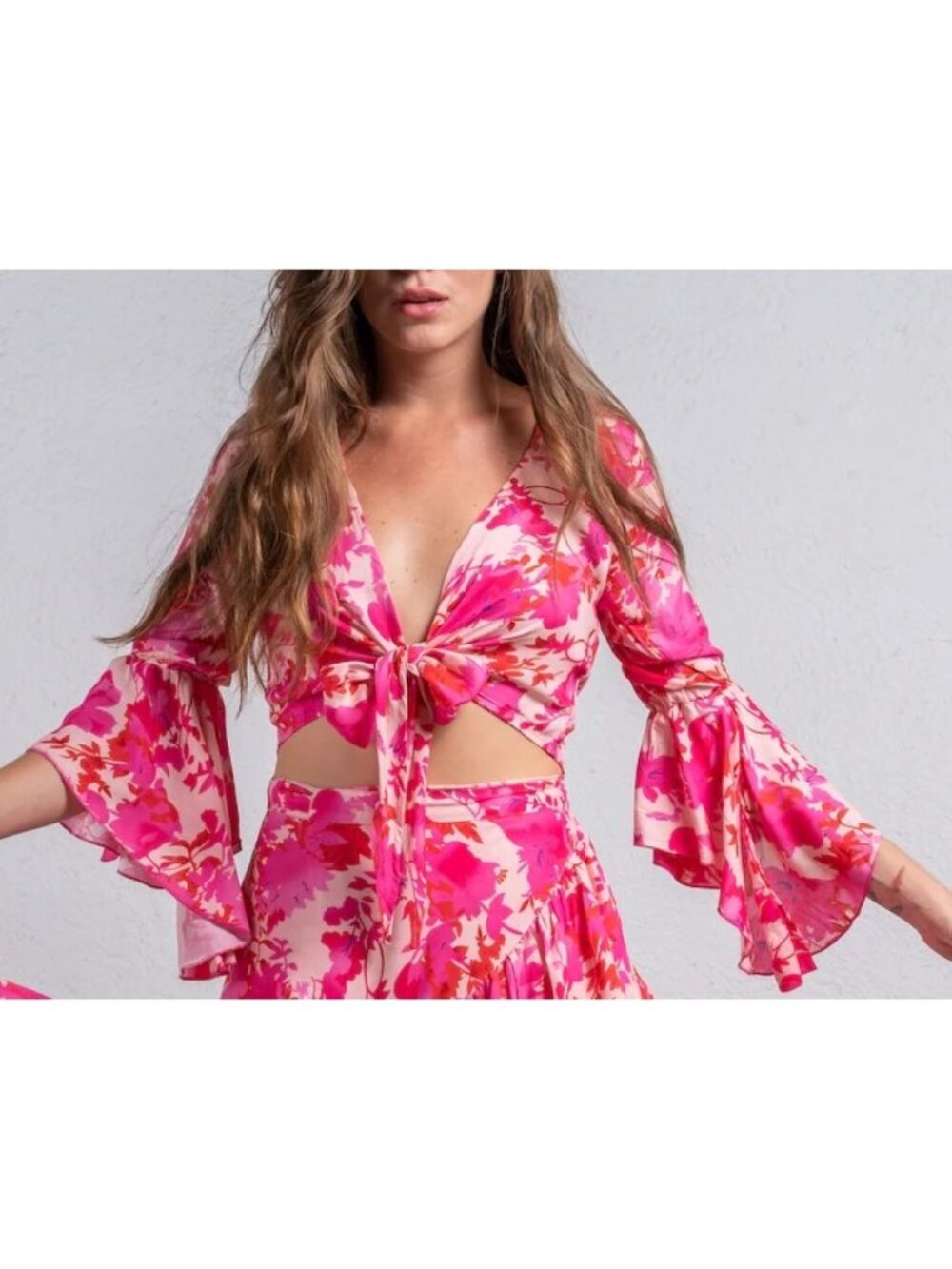 MIRA Melissa Pink Fuchsia Floral Top Size Medium NEW NWT